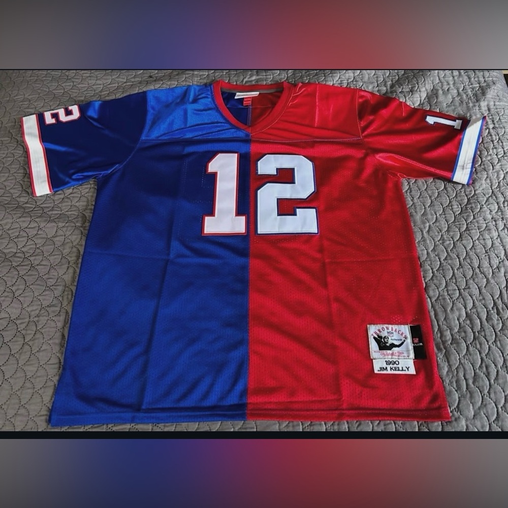 Red and Blue Split Jersey with Number 12